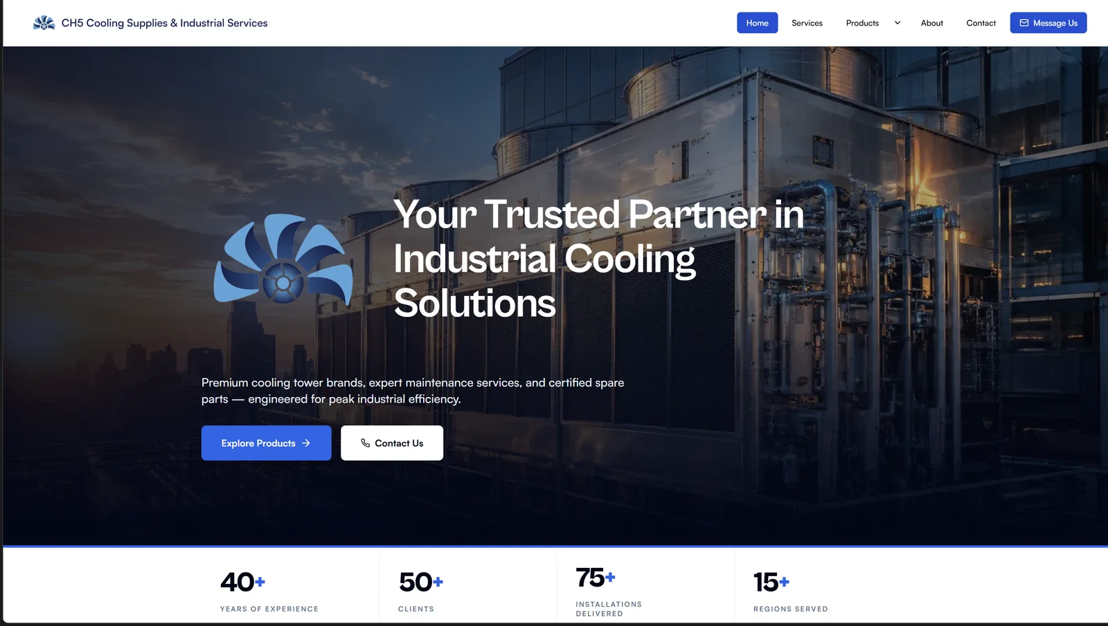 CH5 Cooling Supplies and Industrial Services website