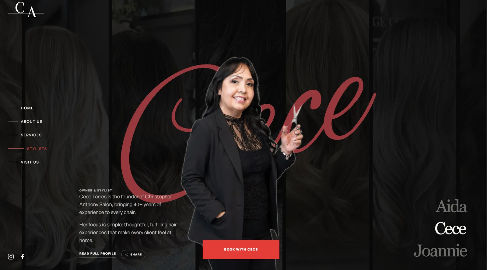 Christopher Anthony Salon ecommerce website