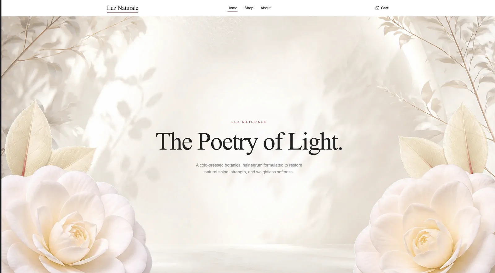 Luz Naturale ecommerce website